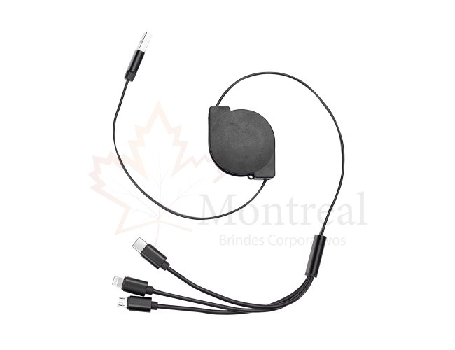 Cabo USB Retrtil 3 em 1