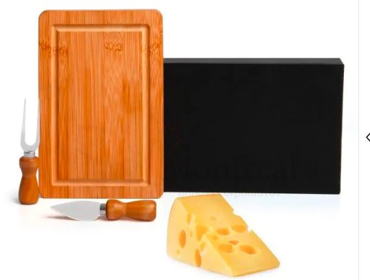 Conjunto Para Queijo Em Bambu/Inox - 3 Ps