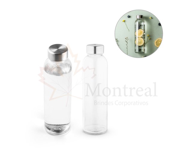 SOLER. Squeeze em vidro com tampa em ao inox 500 mL