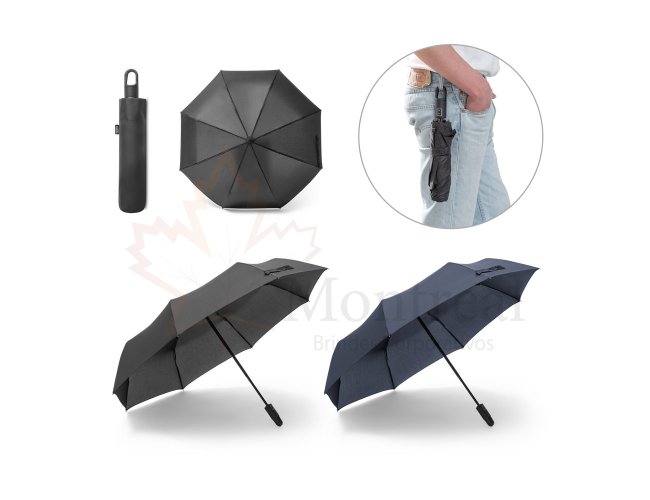 GUSTAVO. Guarda-chuva dobrvel de 23'' em 100% polister reciclado pongee 190T (100% rPET)