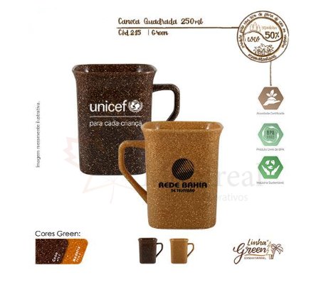 Caneca Sustentvel 50% fibra de coco