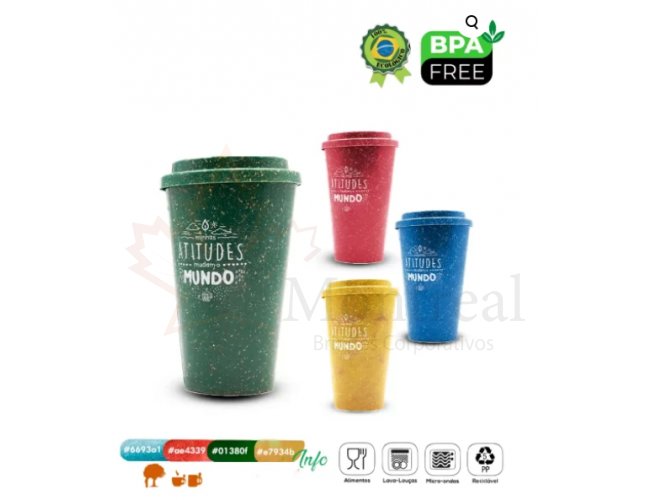 Copo fibra de madeira 500 ml