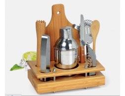 Kit Para Bar Em Inox / Bambu - 8 Ps