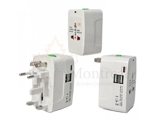 Adaptador de Tomada Universal USB e USB-C